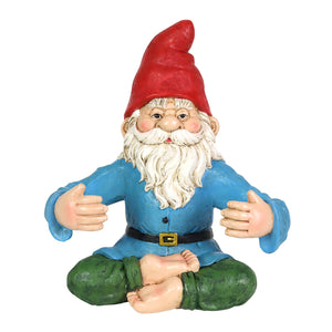 Good Time Two Drink Holding Lotus-Sitting Yoga Gnome Statue, 10 by 11.5 Inches | Shop Garden Decor by Exhart