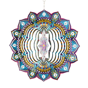Laser Cut Mandala Hanging Starburst Wind Spinner with Bead Details, 12 Inch | Shop Garden Decor by Exhart