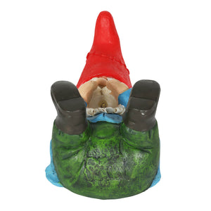 Good Time Beer Bottle Holder Gnome Statue with LED Hat on a Battery Powered Timer, 10.5 by 5 Inches | Exhart