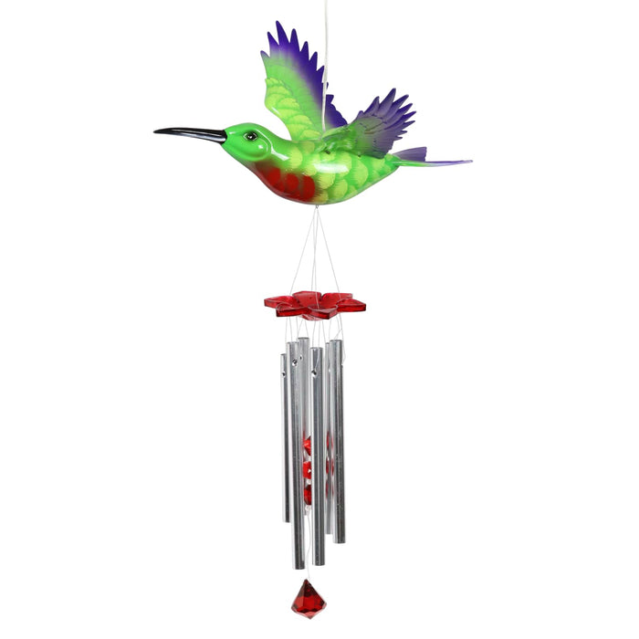 Solar WindyWings Hummingbird Wind Chime, 10 by 9 Inches
