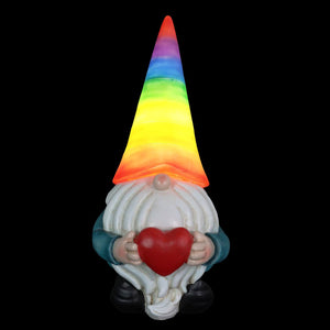 Solar Rainbow Hat Garden Gnome Statue, 6 by 12.5 Inches | Shop Garden Decor by Exhart