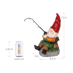 Good Time Fishing Frank Garden Gnome Statue, 13 Inch | Shop Garden Decor by Exhart