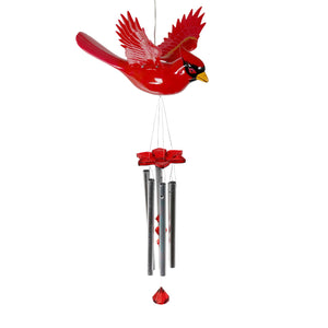 Solar WindyWings Red Cardinal Wind Chime, 10 by 9 Inches | Shop Garden Decor by Exhart