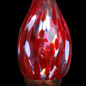 Solar Hand Blown Red Glass Twisted Flame Garden Stake with Metal Finial Detail, 36 Inch | Shop Garden Decor by Exhart