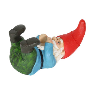 Good Time Beer Bottle Holder Gnome Statue with LED Hat on a Battery Powered Timer, 10.5 by 5 Inches | Exhart