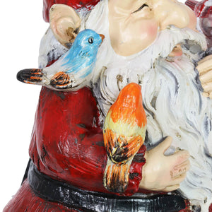 Solar Bird Whispering Waldo Gnome Statue with LED Birds, 11.75 Inch | Shop Garden Decor by Exhart