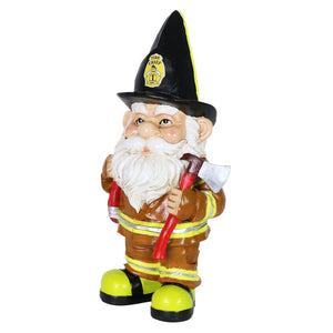 Fireman Fred Gnome Garden Statue, 13.5 Inches tall | Shop Garden Decor by Exhart