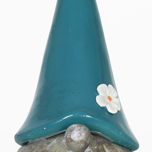 Good Time Solar Gnamaste Meditating Gnome Statue with Teal Hat, 11 Inch | Shop Garden Decor by Exhart