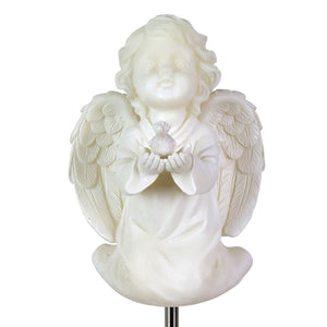 Solar Child Angel Garden Stake in Resin, 5 by 30 Inches | Shop Garden Decor by Exhart