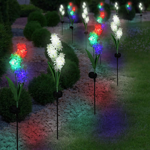 Solar White Fabric Lilac Garden Stake with Color Changing LEDs, 5 by 33.5 Inches | Shop Garden Decor by Exhart