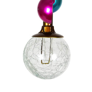 Art-In-Motion Colorful Hanging Metal Cup Spinner with Glass Crackle Ball, 9.5 by 13 Inches | Shop Garden Decor by Exhart