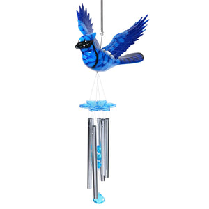 Large WindyWings Blue Jay Wind Chime, 12 by 24 Inches | Shop Garden Decor by Exhart