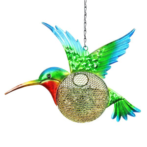 Solar Hanging Metal Mesh Hummingbird Bird Feeder, 13 by 17 Inches | Shop Garden Decor by Exhart