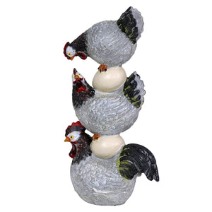 Stacked Chicken and Egg Hand Painted Garden Statue, 12 Inch | Shop Garden Decor by Exhart