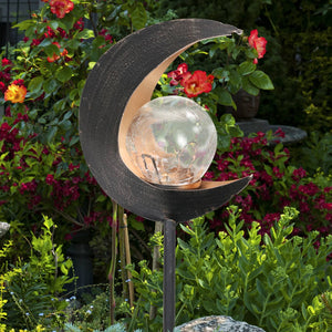 Solar Lunar Torch Moon Garden Stake, 5 by 37 Inches | Shop Garden Decor by Exhart