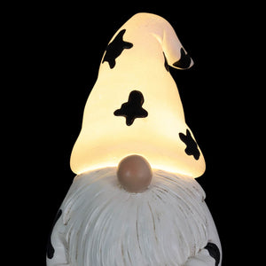 Solar Gnome with Cow Print Hat and Calf Statue, 6.5 by 10 Inches | Shop Garden Decor by Exhart