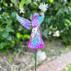 2 Piece Purple Angel WindyWing Garden Stakes, 4.5 by 30 Inches | Shop Garden Decor by Exhart