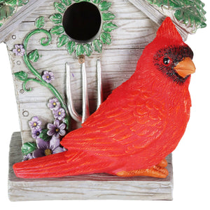 Solar Cardinal Hanging Bird House, 6 by 8 Inches | Shop Garden Decor by Exhart