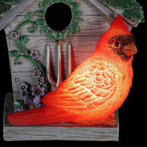 Solar Cardinal Hanging Bird House, 6 by 8 Inches | Shop Garden Decor by Exhart