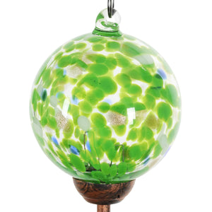 Solar Green Glass Ball Wind Chime with Metal Finial, 5 by 46 Inches | Shop Garden Decor by Exhart