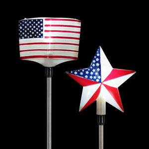 Solar USA Flag and Star Garden Stake Set, 4 Inch | Shop Garden Decor by Exhart