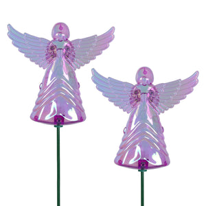 2 Piece Purple Angel WindyWing Garden Stakes, 4.5 by 30 Inches | Shop Garden Decor by Exhart