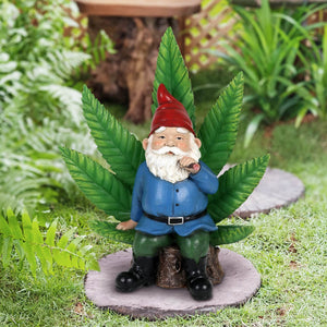 Good Time Ganja Throne LED Gnome with Timer, 12 inches | Shop Garden Decor by Exhart
