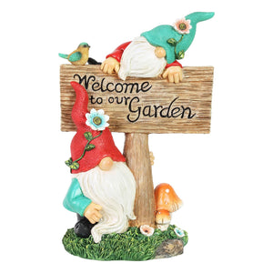 Two Can't See Hat Welcome Sign Garden Gnomes Statuary, 7.5 by 11 Inch | Shop Garden Decor by Exhart
