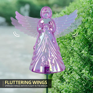 2 Piece Purple Angel WindyWing Garden Stakes, 4.5 by 30 Inches | Shop Garden Decor by Exhart