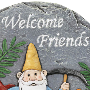 Welcome Friends Garden Gnome Stepping Stone, 10 x 11 Inches | Shop Garden Decor by Exhart