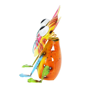 Hand Painted Bright Metal Cat Statuary, 8 Inch | Shop Garden Decor by Exhart