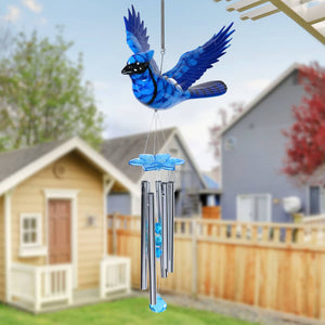 Large WindyWings Blue Jay Wind Chime, 12 by 24 Inches | Shop Garden Decor by Exhart