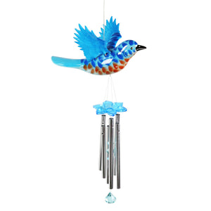 Solar WindyWings Blue Bird Wind Chime, 10 by 9 Inches | Shop Garden Decor by Exhart