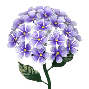 Solar Metal Hydrangea Garden Stake in Purple with Twenty-Six LED Lights, 7 by 21 Inches | Shop Garden Decor by Exhart