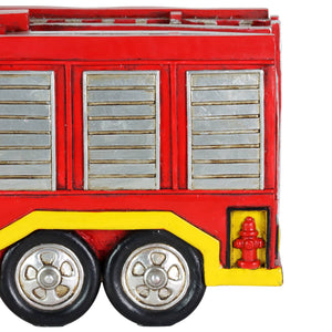 Solar Fire Truck Driving Gnome Garden Statue, 11.5 by 6.5 Inches | Shop Garden Decor by Exhart