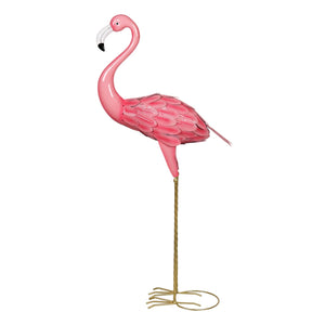 Pink Hand Painted Metal Garden Flamingo Statue, 40 Inches tall | Shop Garden Decor by Exhart