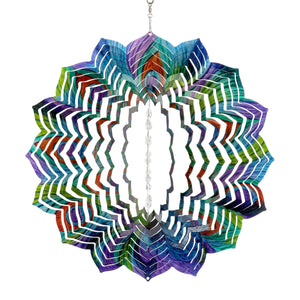 Laser Cut Peacock Hanging Wind Spinner with Bead Details, 12 Inch | Shop Garden Decor by Exhart