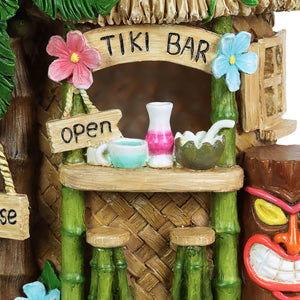 Solar Hand Painted Tiki Bar Garden Statue, 8 by 11.5 Inches | Shop Garden Decor by Exhart