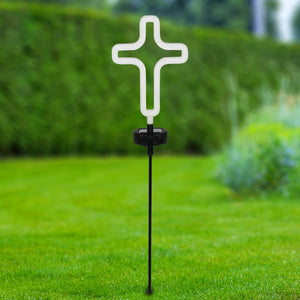 Solar Cross Outline Garden Stake, 6 by 34.5 Inches | Shop Garden Decor by Exhart