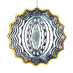 Laser Cut Mandala Hanging Wind Spinner with Bead Details, 12 Inch | Shop Garden Decor by Exhart