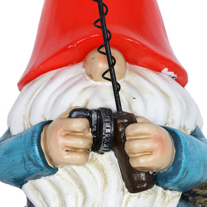 Good Time Solar Fishing Freddy Red Hat Gnome Statue, 12 Inch | Shop Garden Decor by Exhart