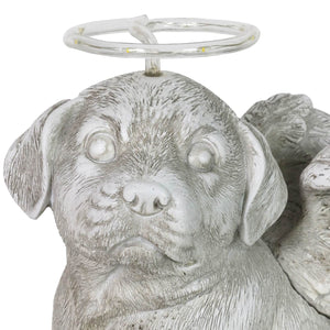 Solar Halo Dog with Angel Wings Memorial Statue, 10 Inch | Shop Garden Decor by Exhart
