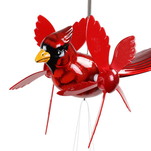 Metallic Cardinal Whirligigs Spinning Windchime, 12 by 24 Inches | Shop Garden Decor by Exhart