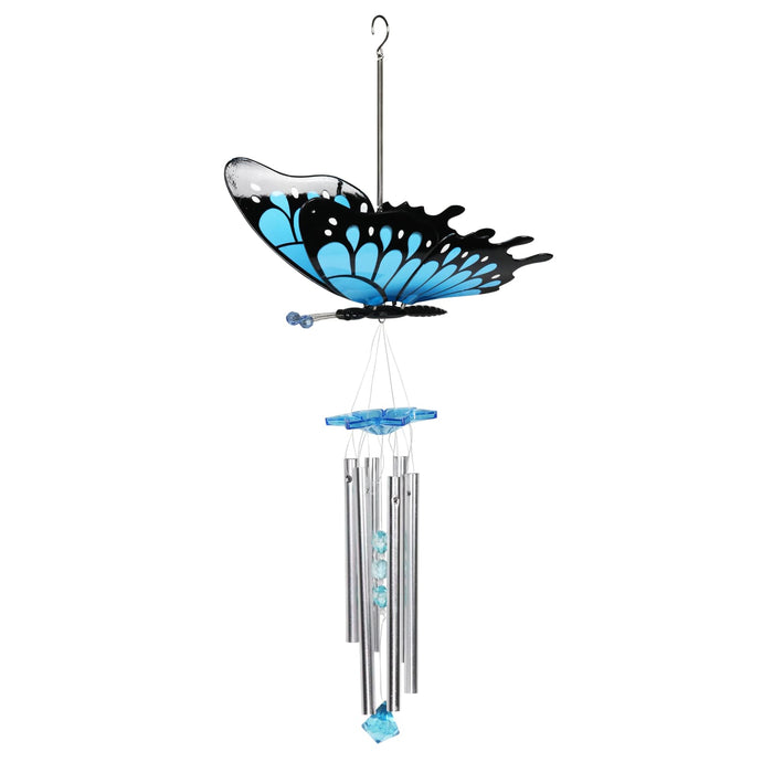 Large WindyWings Butterfly Wind Chime in Blue, 11 by 24 Inches