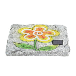 Solar Yellow Flower Stepping Stone, 10 Inch | Shop Garden Decor by Exhart