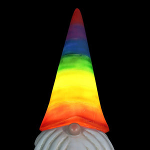 Solar Rainbow Hat Garden Gnome Statue, 6 by 12.5 Inches | Shop Garden Decor by Exhart