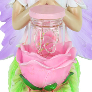 10 Inch Solar Fairy w Rose w Firefly Jar | Shop Garden Decor by Exhart