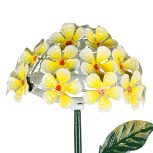 Solar Metal Hydrangea Garden Stake in Yellow with Twenty-Six LED lights, 21 Inch | Shop Garden Decor by Exhart