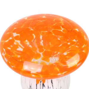 Solar Orange Glass Mushroom Stake, 4.5 x 18 Inches | Shop Garden Decor by Exhart