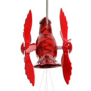 Metallic Cardinal Whirligigs Spinning Windchime, 12 by 24 Inches | Shop Garden Decor by Exhart